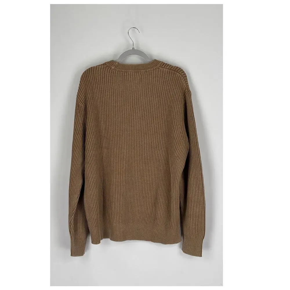 American Eagle Fisherman Crew Neck Sweater Brown Mens Size Large Tall New